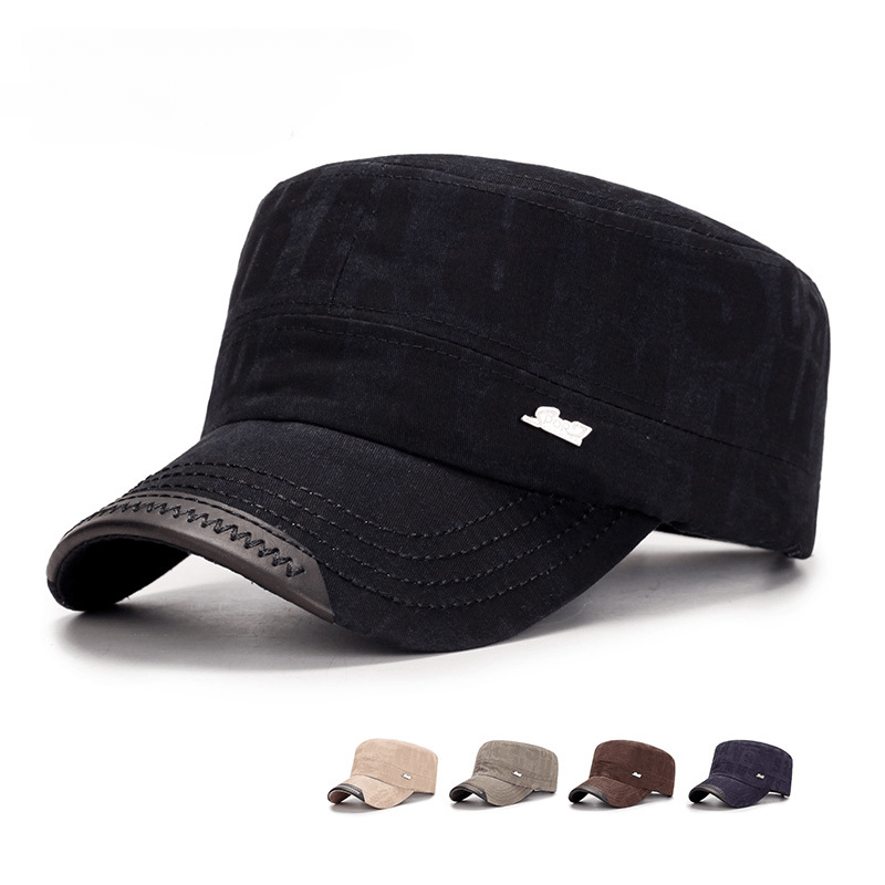 Men's Square Letter Flat Cap Light Cotton Sunshade Hat