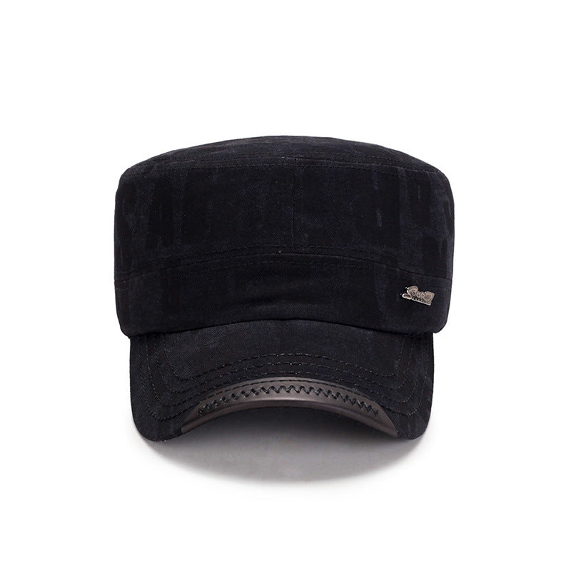 Men's Square Letter Flat Cap Light Cotton Sunshade Hat