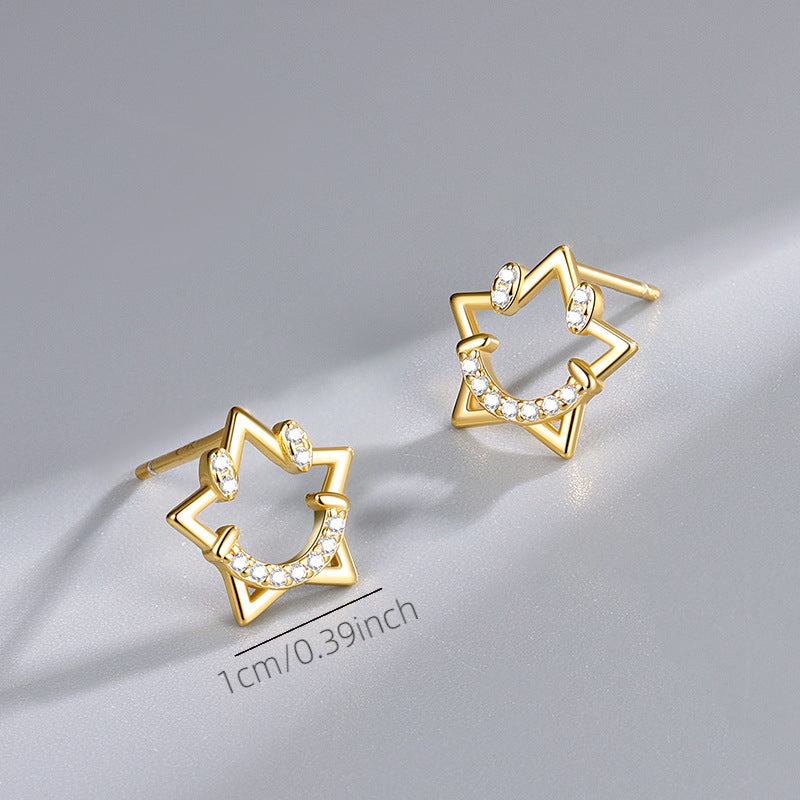 S925 Star Stud Earrings Girl Small Earrings For Girls