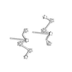 S925 Silver Rhinestone Stud Earrings & Fashionable Jewelry for Women