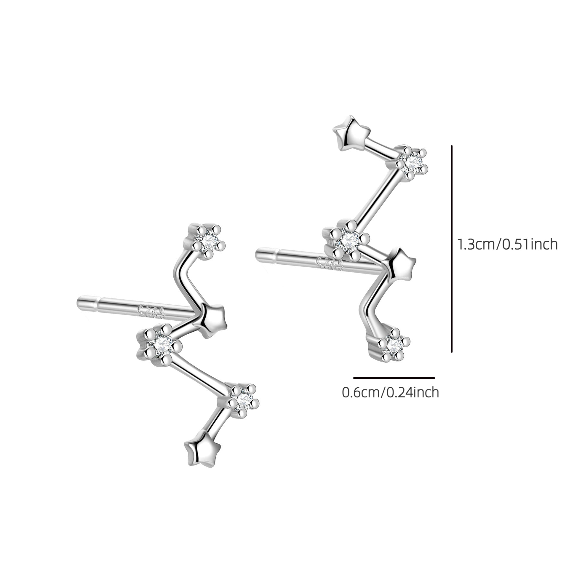 S925 Silver Rhinestone Stud Earrings & Fashionable Jewelry for Women