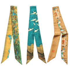Chinese Classical Satin Neckerchief Lightweight Scarf