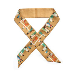 Chinese Classical Satin Neckerchief Lightweight Scarf