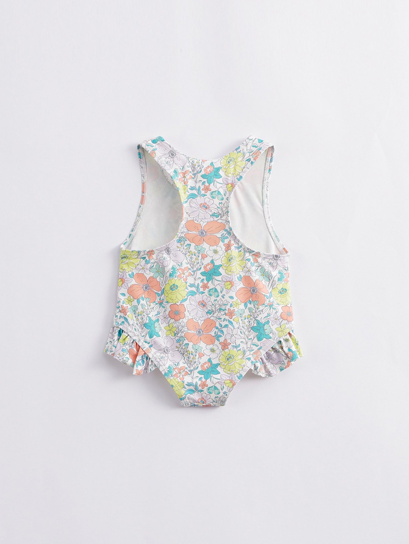 Toddler Girls Fish Pattern Swimsuit & Swim Hat Set