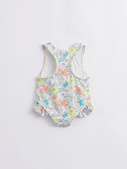 Toddler Girls Fish Pattern Swimsuit & Swim Hat Set