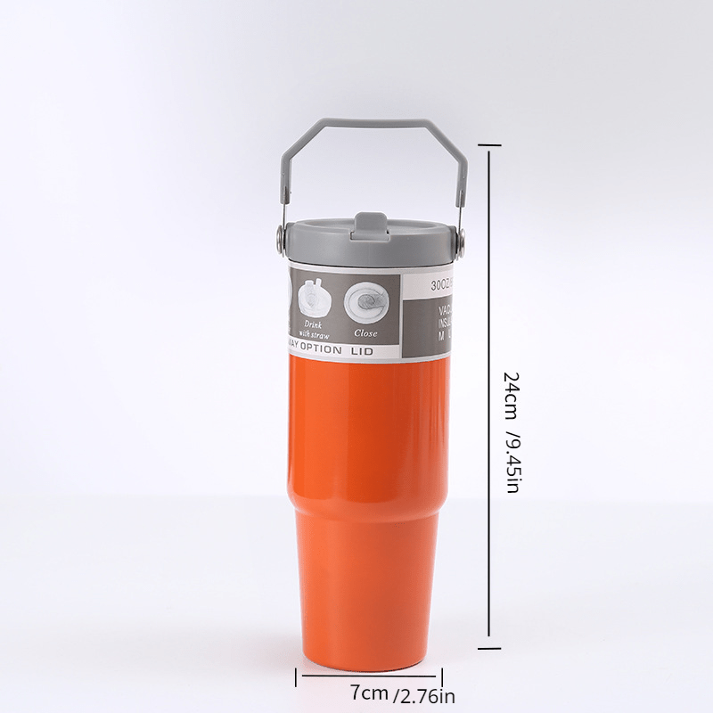 30oz Portable Car Tumbler 304 Stainless Steel Insulated Cup Leakproof