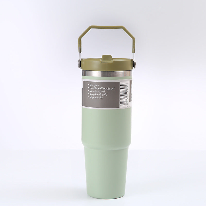 30oz Portable Car Tumbler 304 Stainless Steel Insulated Cup Leakproof