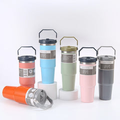 30oz Portable Car Tumbler 304 Stainless Steel Insulated Cup Leakproof