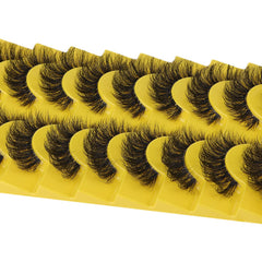 10 Pairs Fluffy False Eyelashes Natural Volume Curly Makeup For Girls