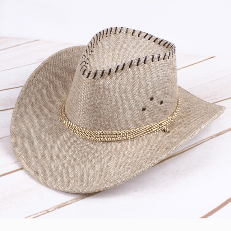 Men's Summer Denim Hat Linen Embossed Vintage Style Sun Hat
