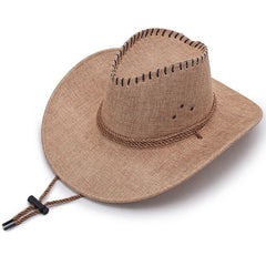 Men's Summer Denim Hat Linen Embossed Vintage Style Sun Hat