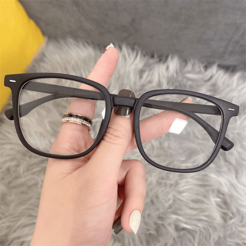 Light Blocking Glasses Rivet Jelly Square Clear Lens Computer Spectacles