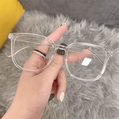 Light Blocking Glasses Rivet Jelly Square Clear Lens Computer Spectacles