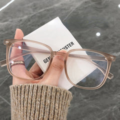 Light Blocking Glasses Rivet Jelly Square Clear Lens Computer Spectacles