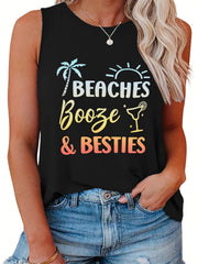 Ombre Letter Print Tank Top