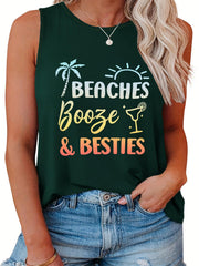 Ombre Letter Print Tank Top
