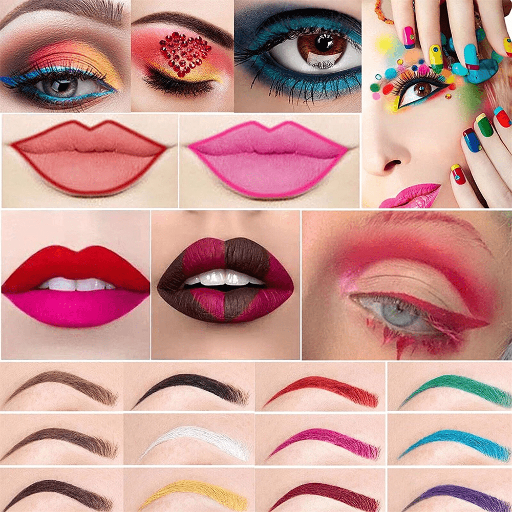 12pcs Set Colorful Eyeliner Pen Luminous Waterproof Lip Liner Pen