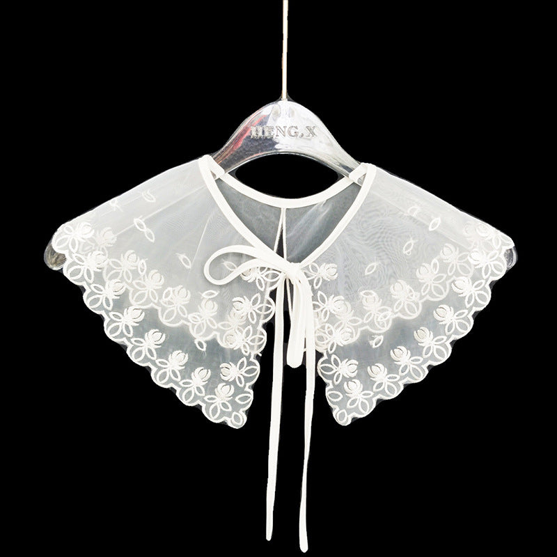 Bow Doll Collar Shawl Neckline Trim Detachable Collar