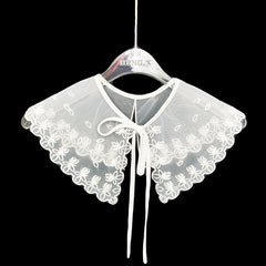 Bow Doll Collar Shawl Neckline Trim Detachable Collar