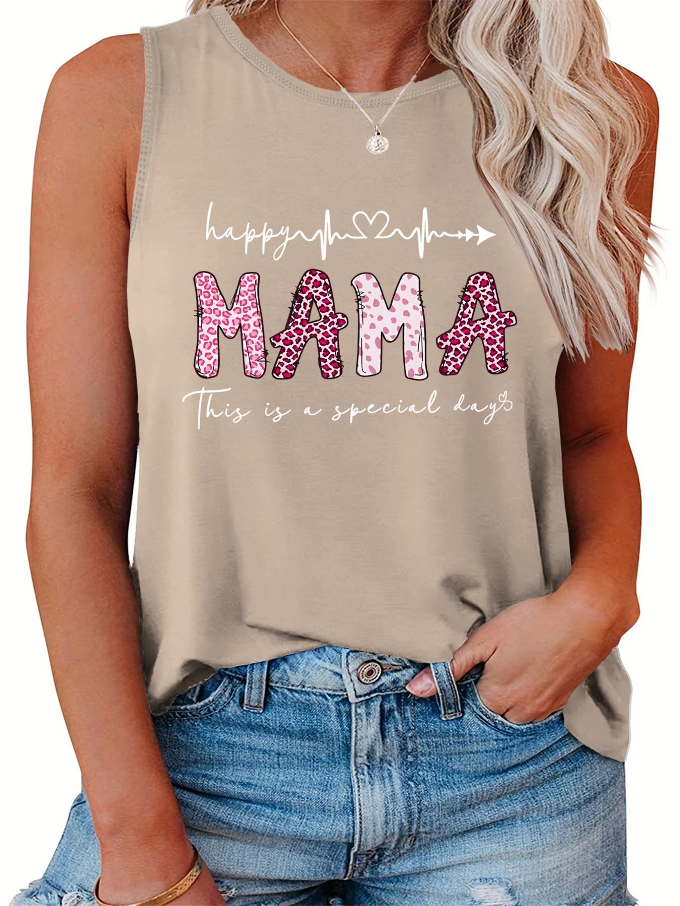 Casual Tank Top Women's Plus Art Letter Print Tank Top