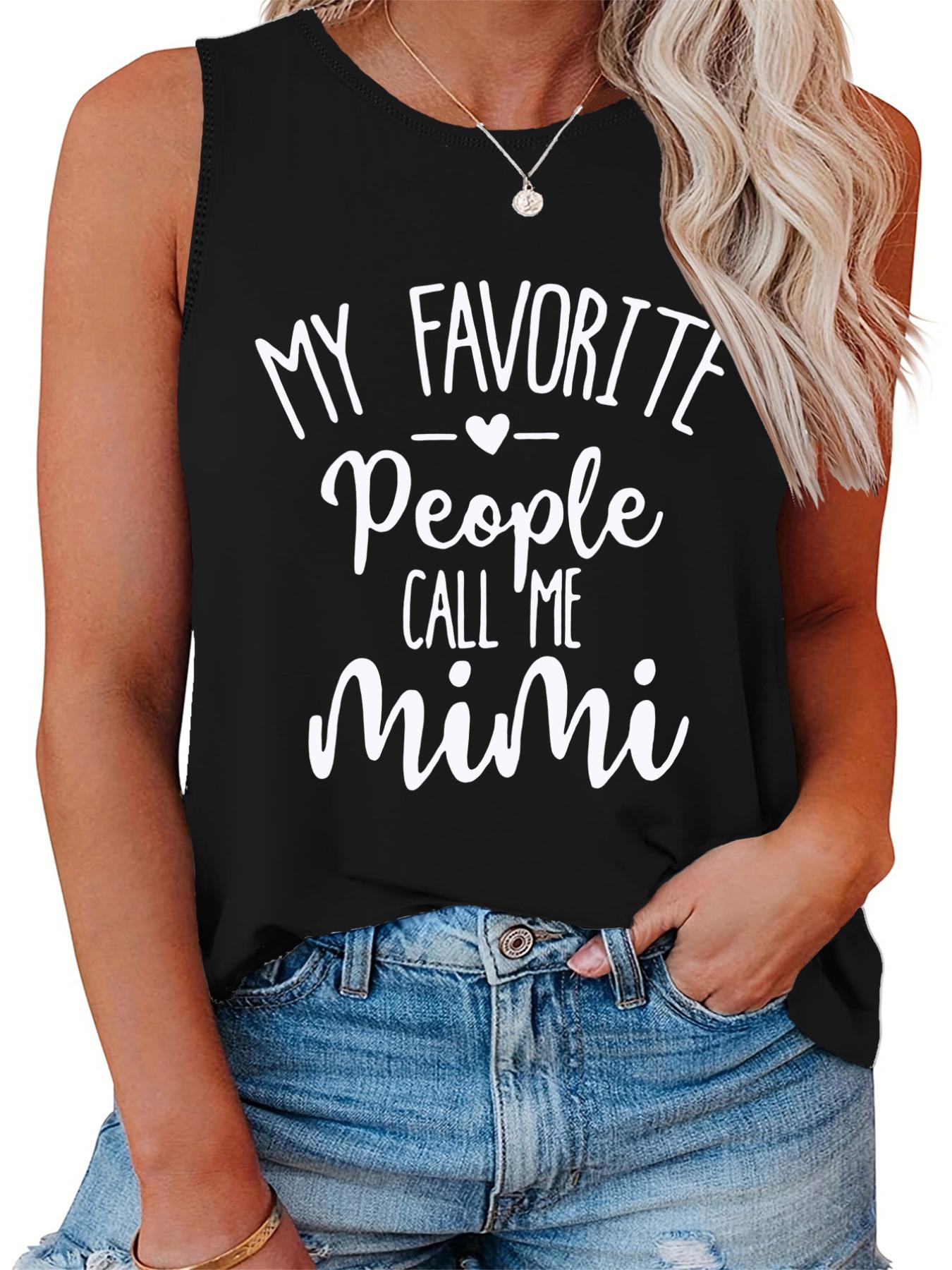 Women's Plus Size Slogan Print Round Neck Tank Top