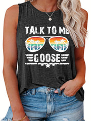 Women's Plus Colorblock Palm Tree Tank Top