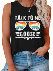 Women's Plus Colorblock Palm Tree Tank Top