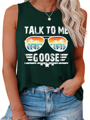 Women's Plus Colorblock Palm Tree Tank Top