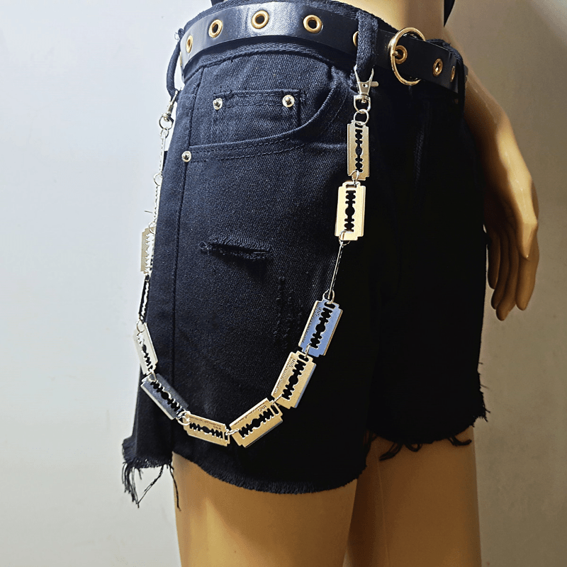 Chunky Razor Blade Barbed Thorns Spiked Wire Necklace Choker