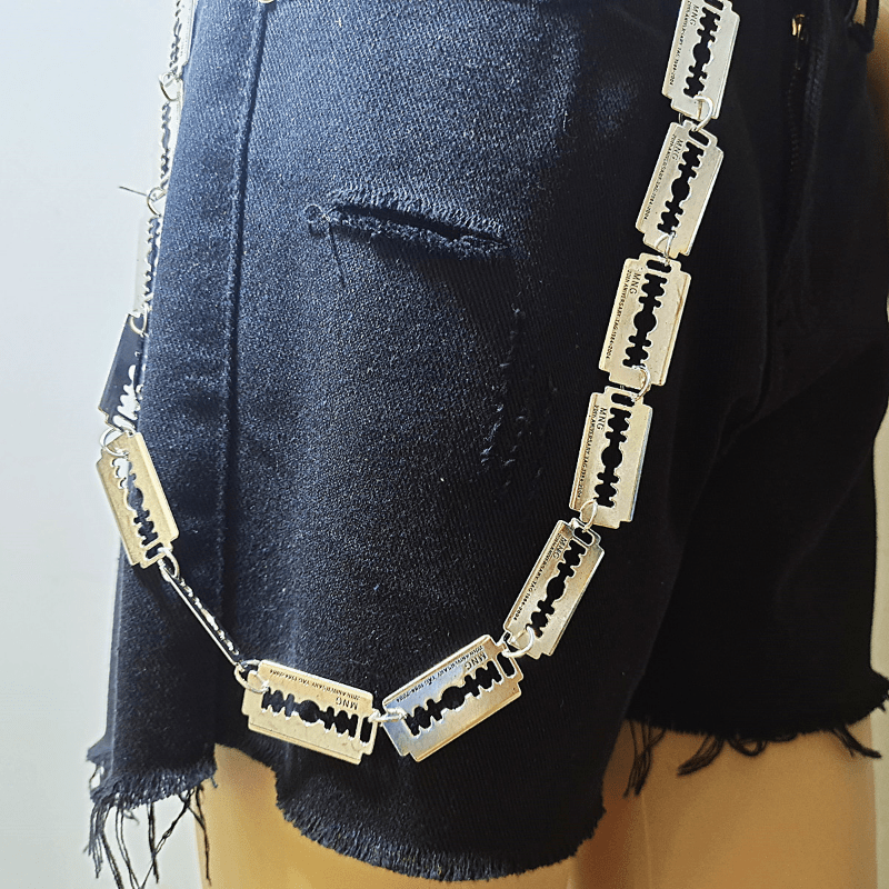 Chunky Razor Blade Barbed Thorns Spiked Wire Necklace Choker