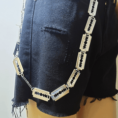 Chunky Razor Blade Barbed Thorns Spiked Wire Necklace Choker