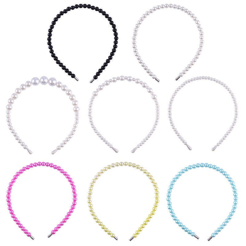 Kids Large Pearl Headband French Mori Beaded Hairpin
