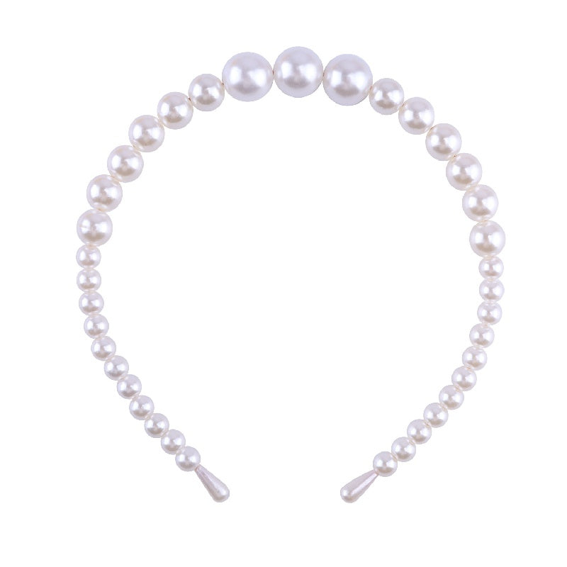 Kids Large Pearl Headband French Mori Beaded Hairpin