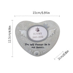 Resin Pet Headstone Dog Memorial Stone With Photo Frame