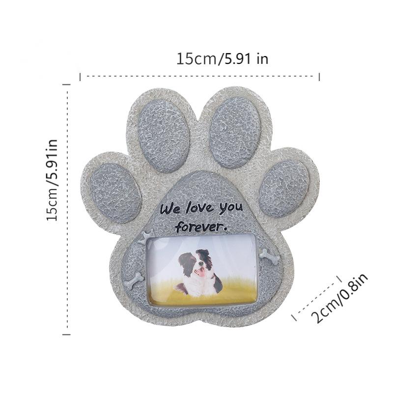 Resin Pet Headstone Dog Memorial Stone With Photo Frame