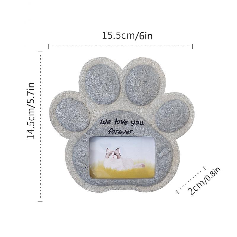 Resin Pet Headstone Dog Memorial Stone With Photo Frame