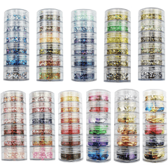 6 Resin Confetti Foil Filler for DIY Nail Art & More