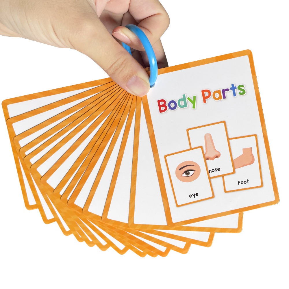 Montessori Body Parts Flash Cards Set: Teach Kids 28 Parts & Boost Skills