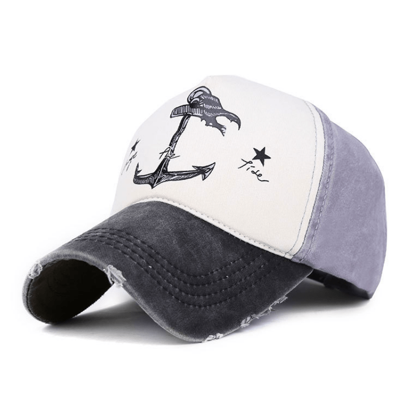 Fashion Distressed Pirate Anchor Pattern Sun Hat