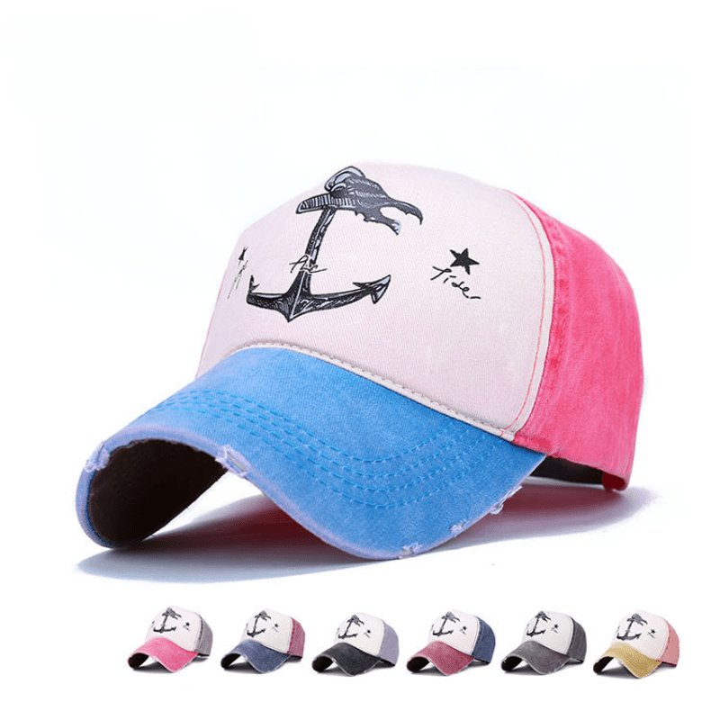 Fashion Distressed Pirate Anchor Pattern Sun Hat