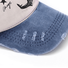 Fashion Distressed Pirate Anchor Pattern Sun Hat