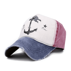 Fashion Distressed Pirate Anchor Pattern Sun Hat