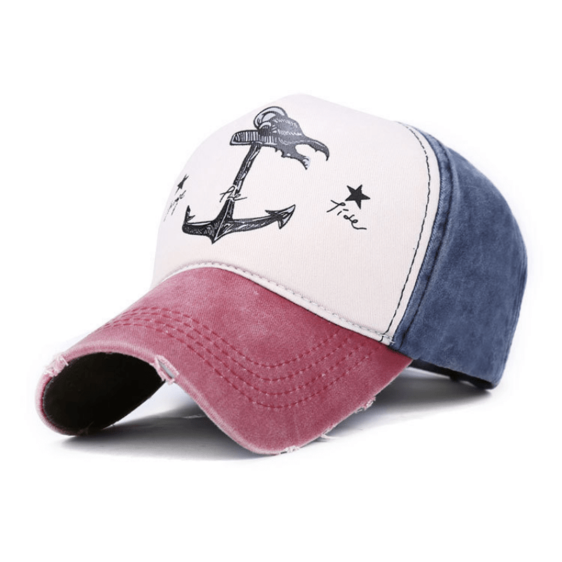Fashion Distressed Pirate Anchor Pattern Sun Hat