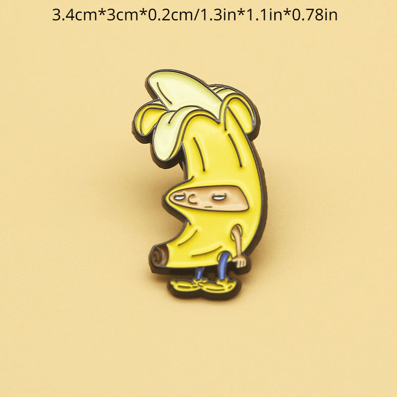 Banana Man Cartoon Character Enamel Lapel Pins