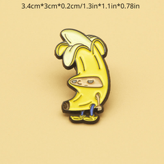 Banana Man Cartoon Character Enamel Lapel Pins