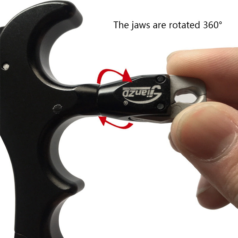 Aluminum Bow Release Aid 4 Finger 360 Rotation Thumb Trigger Grip