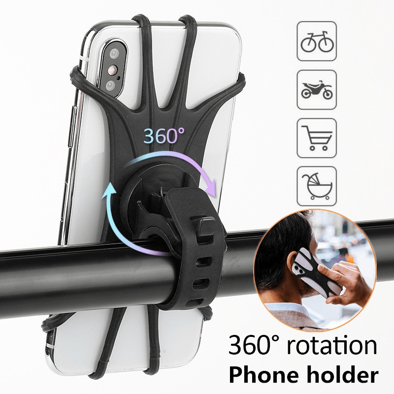 360 Rotation Silicone Bike Phone Holder