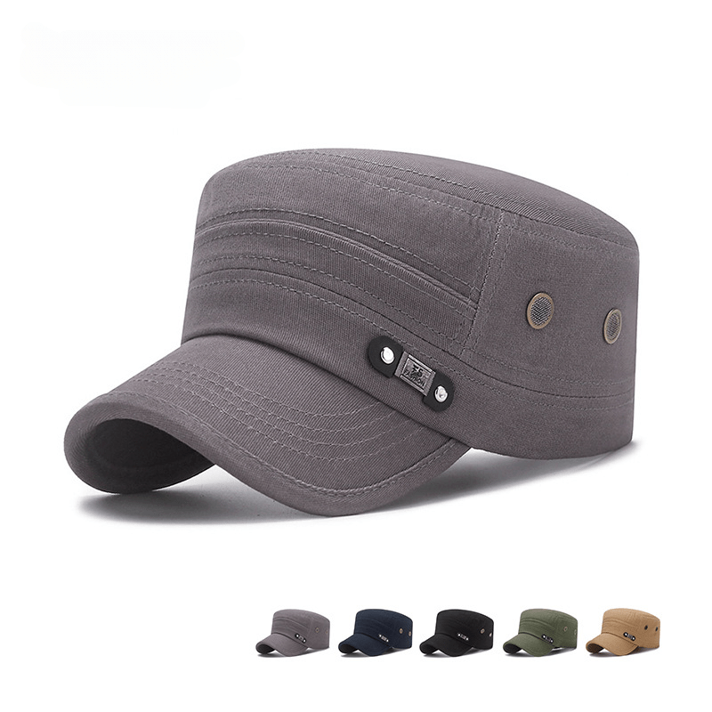 Men's Pure Cotton Sunscreen Flat Top Hat
