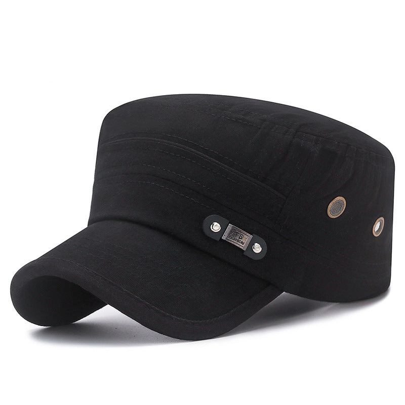 Men's Pure Cotton Sunscreen Flat Top Hat