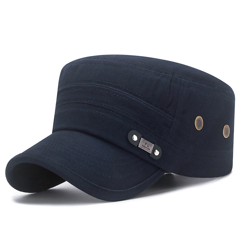 Men's Pure Cotton Sunscreen Flat Top Hat
